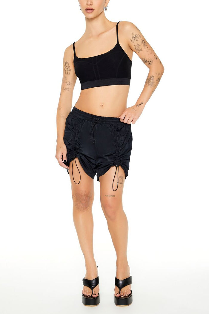 Ruched Toggle Drawstring Shorts