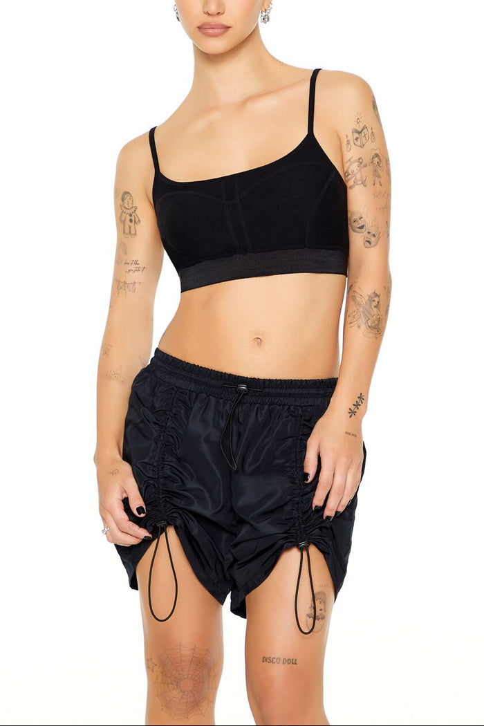 Ruched Toggle Drawstring Shorts