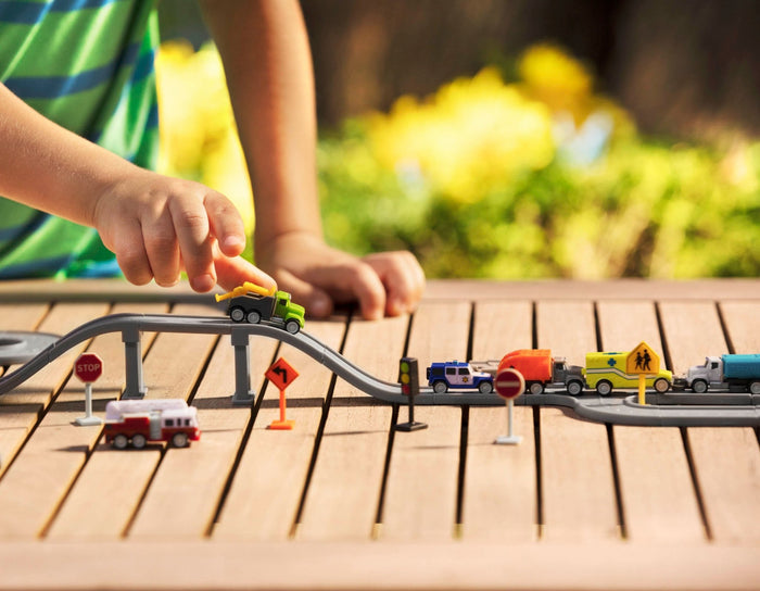 Mini Pocket Series City Playset Cars Tracks Road Signs