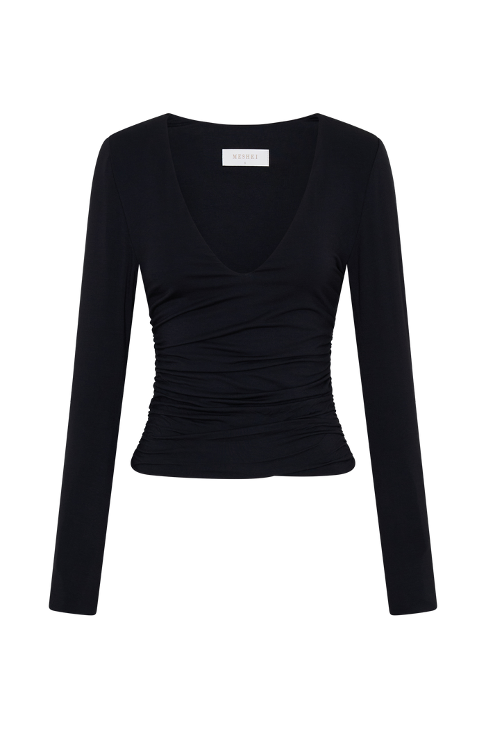 Sari Long Sleeve Modal Top - Black