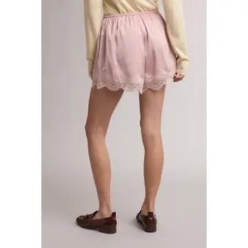 Scallop Lace Satin Shorts