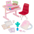 Our Generation Doll Pink Desk & Accessories Set