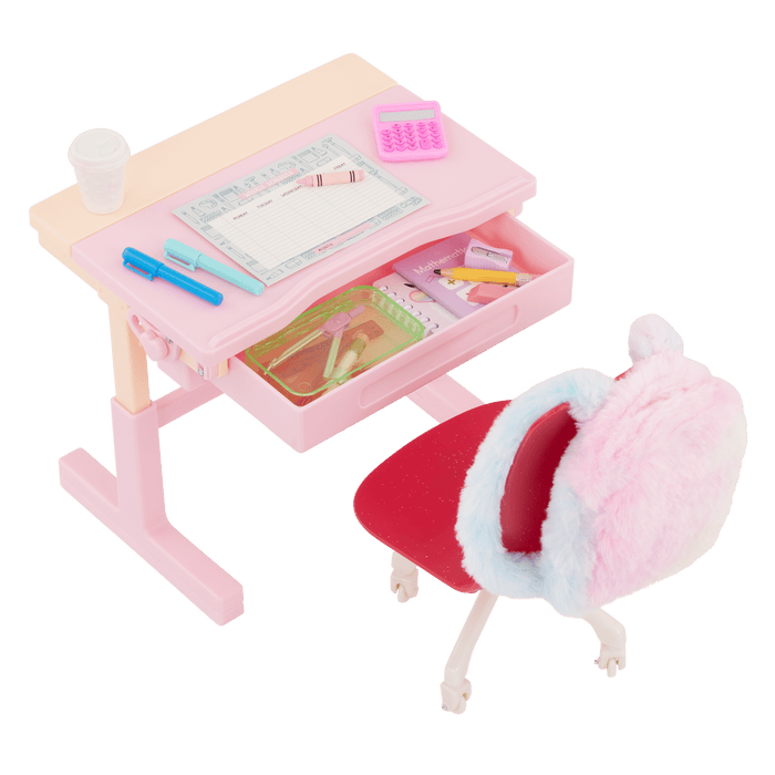 Our Generation Doll Pink Desk & Accessories Set