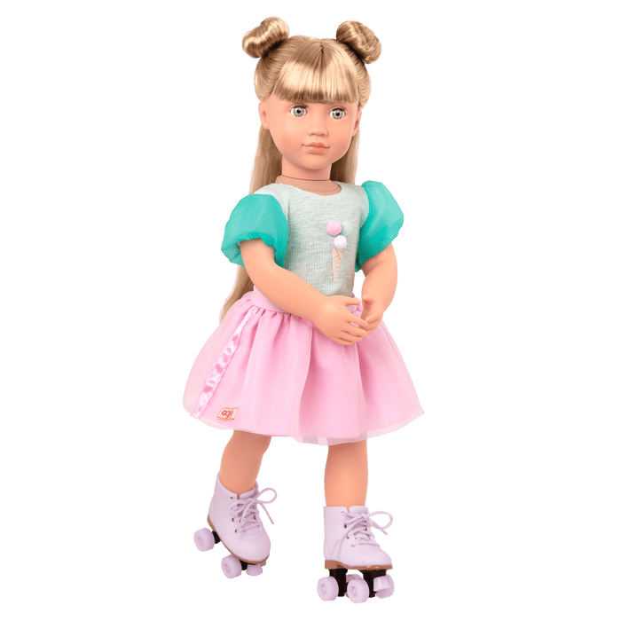 Scoopalicious Ice Cream Outfit Roller Skates for 18-inch Dolls