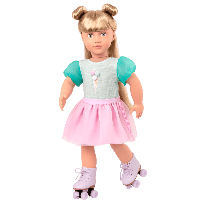 Scoopalicious Ice Cream Outfit Roller Skates for 18-inch Dolls