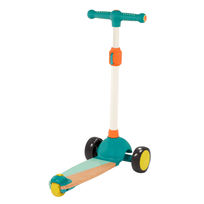 Wooden kids scooter for toddlers with light-up wheels