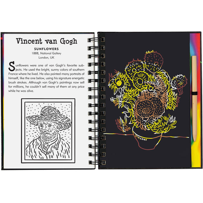 Van Gogh's Sunflowers in Scratch and Sketch - Fine Art