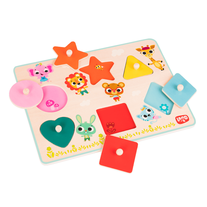 Shape wooden peg puzzle