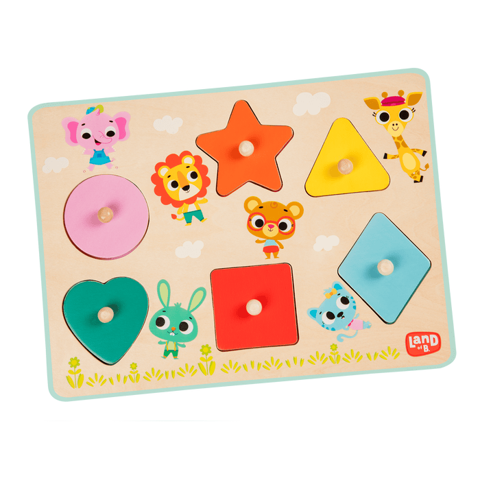Shape wooden peg puzzle