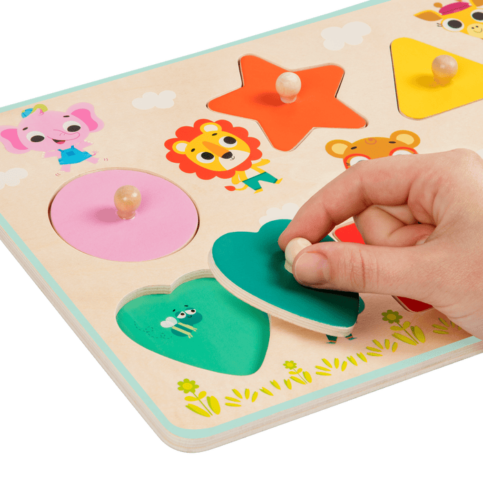 Shape wooden peg puzzle
