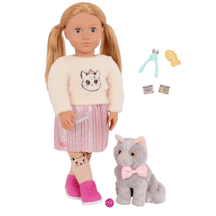 Our Generation Doll Sheela & Pet Cat Set