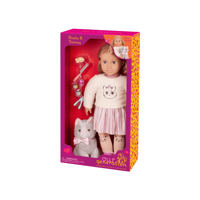 Our Generation Doll Sheela & Pet Cat Set