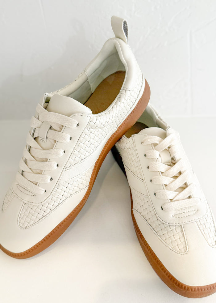 Shelly weaved neutral sneaker