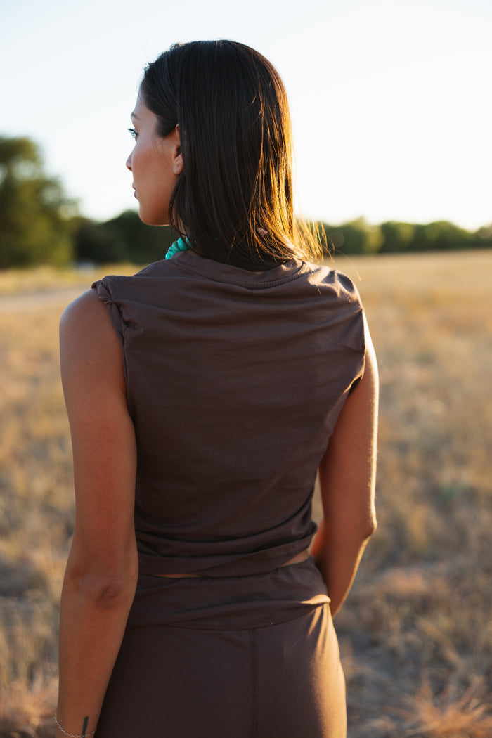 She's All That Athletic Set Top Brown
