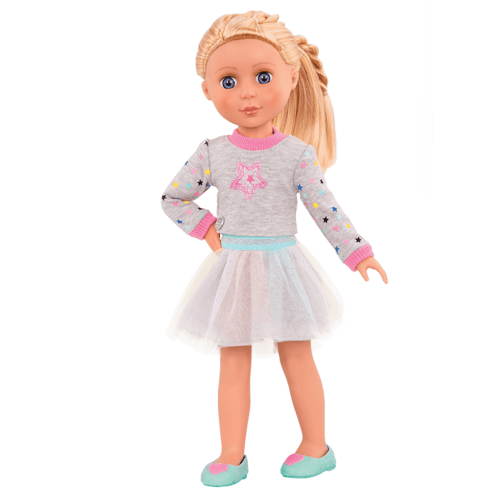 Star sweater for 14-inch doll