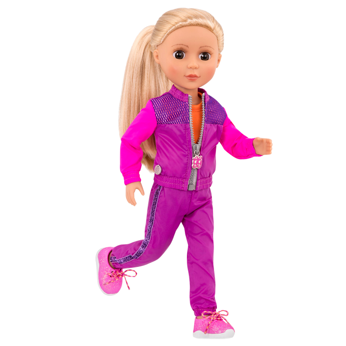 Glitter tracksuit for 14-inch doll