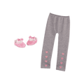 Silver glitter leggings and pink glitter shoes for 14-inch doll