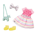 Rainbow floral dress for 14-inch doll