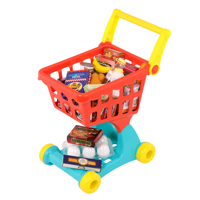 Pretend grocery shopping cart play food kids toys