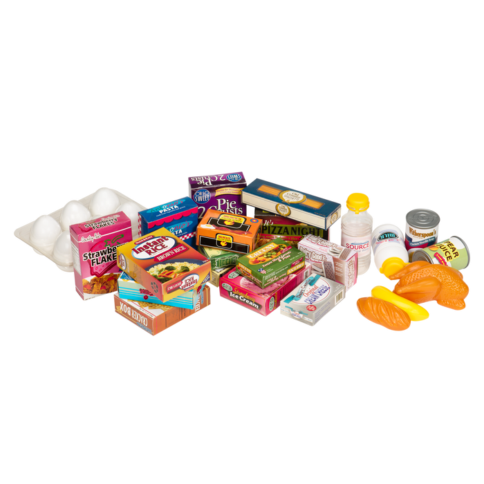 Pretend grocery shopping cart play food kids toys