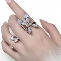 Silver Butterfly Diamond Cuff Ring - Silver / Imitation jewelry / Female - Women’s Ring