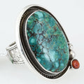 Size 8 Green Turquoise Ring Sterling Silver Cocktail Rings - Kashmir Designs