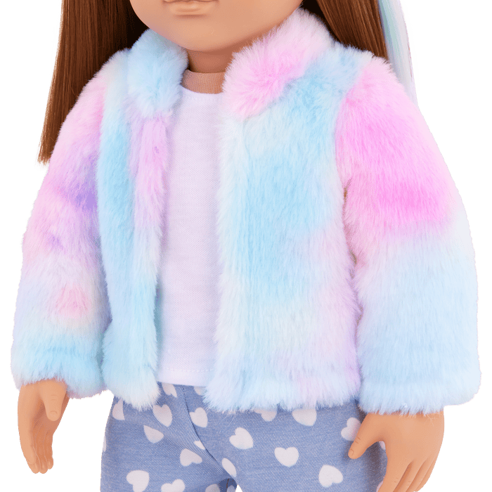 Our Generation 18" Doll Skylar and her Dog Bow with dog toys and treats