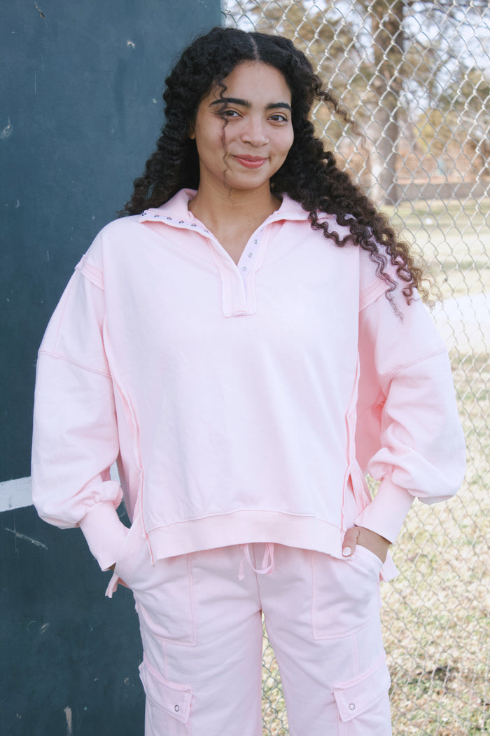 Snow Washed Pullover Top