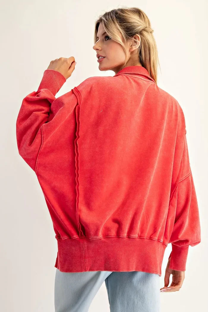 Snow Washed Pullover Top