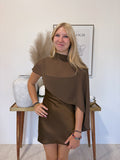 Spaghetti Strap Mini Dress Sheer Cape