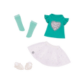 Sparkly heart top and skirt for 14-inch doll