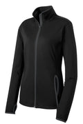 Sport-Tek® Ladies Sport-Wick® Stretch Contrast Full-Zip Jacket
