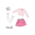 Skirt and top with glitter shoes for 14-inch doll