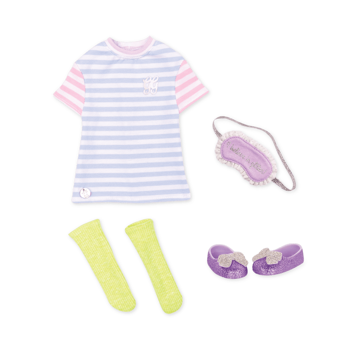 Pajamas with sleep mask for 14-inch doll