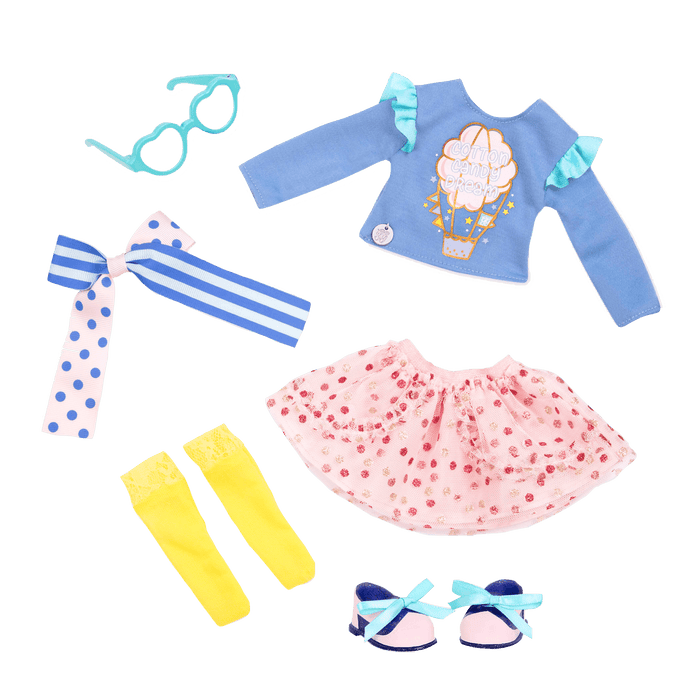 Cotton candy outfit for 14-inch doll