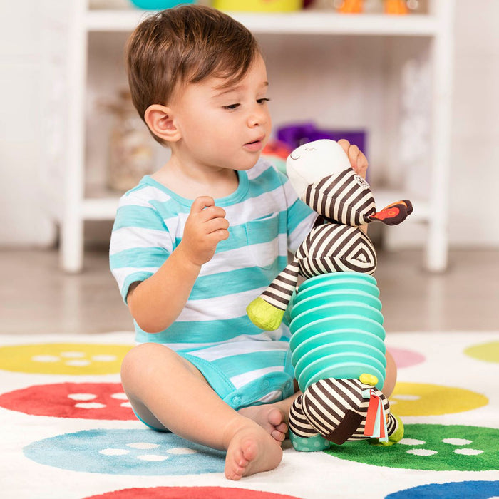 Accordion zebra plushie