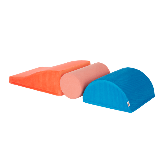 3 foam shapes piled up
