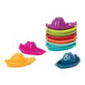 Colorful numbered toy boats
