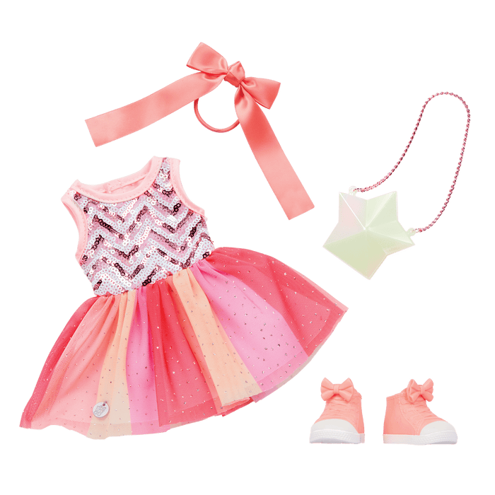 sequined party dress for dolls