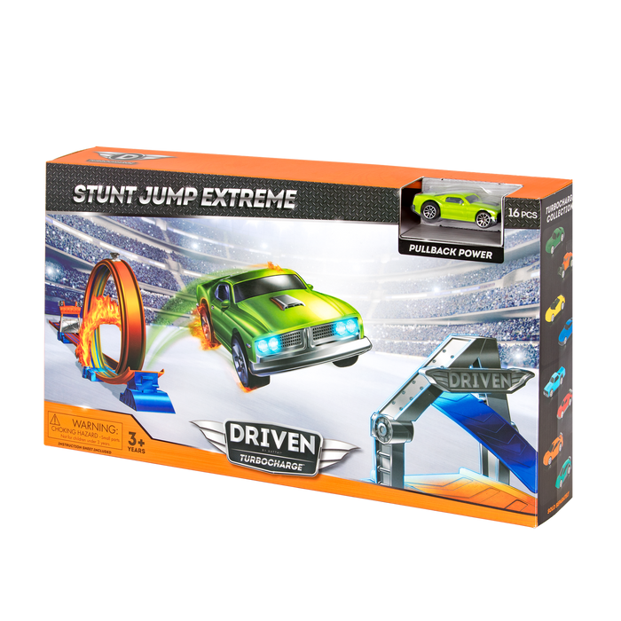 Racetrack loop playset with toy car