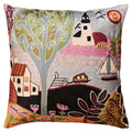 Summer Day Karla Gerard Accent Pillow Cover Handembroidered Art Silk 18"x18" - KashmirDesigns
