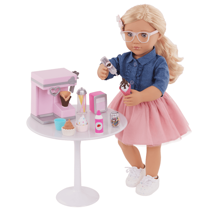 Our Generation Sundae Fun Day Ice Cream Machine Set for 18-inch Dolls