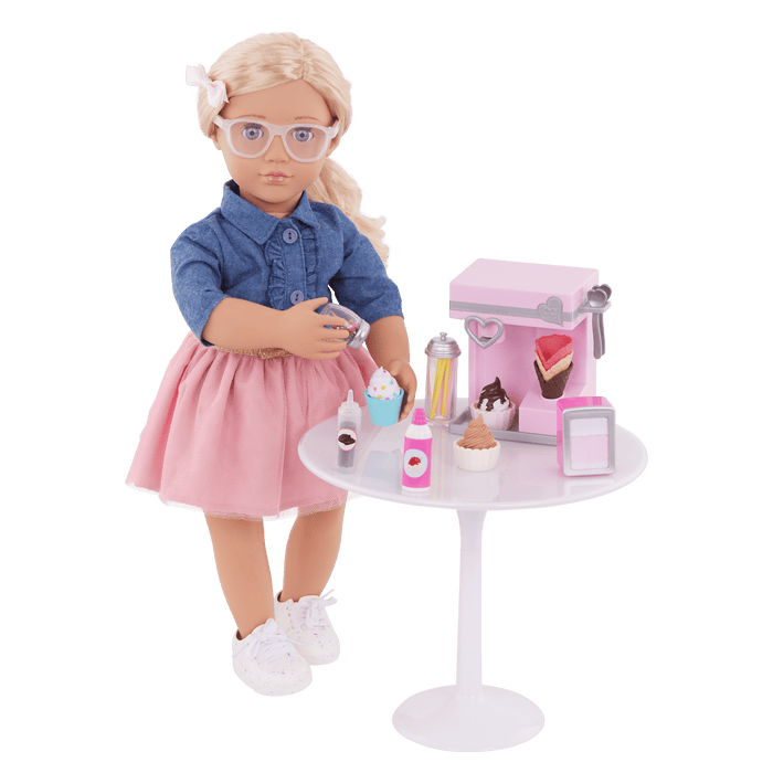 Our Generation Sundae Fun Day Ice Cream Machine Set for 18-inch Dolls