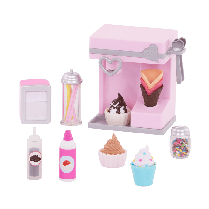 Our Generation Sundae Fun Day Ice Cream Machine Set for 18-inch Dolls