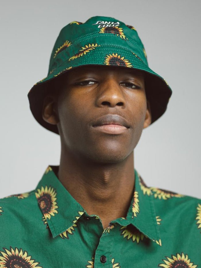 Sunflowers Bucket Hat (Black/Sunflower Print)