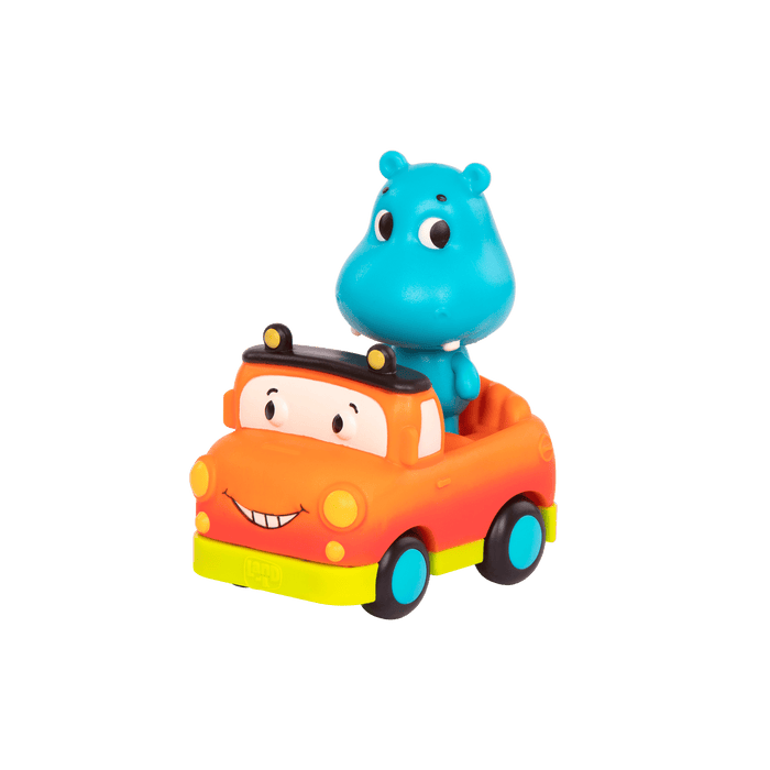 Light-up toy hippo in pickup truck