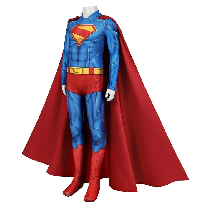 Superman Costume - Clark Kent Bodysuit & Cloak Jumpsuit - Xcoser Adults & Kids Bodysuit
