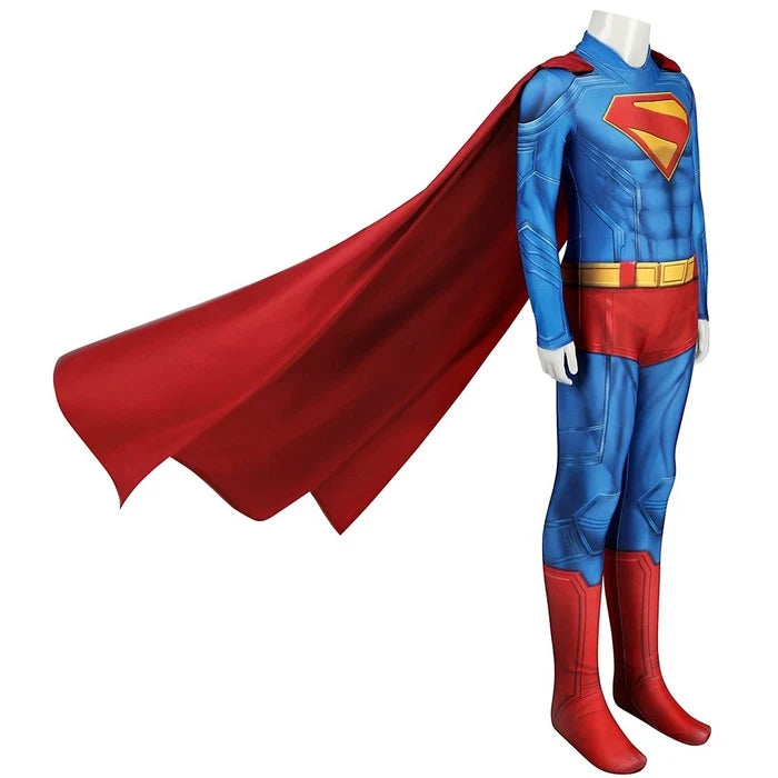 Superman Costume - Clark Kent Bodysuit & Cloak Jumpsuit - Xcoser Adults & Kids Bodysuit
