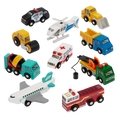 10 wooden vehicles including emergency construction travel