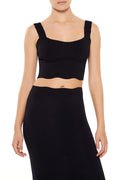 Sweater-Knit Bustier Crop Top
